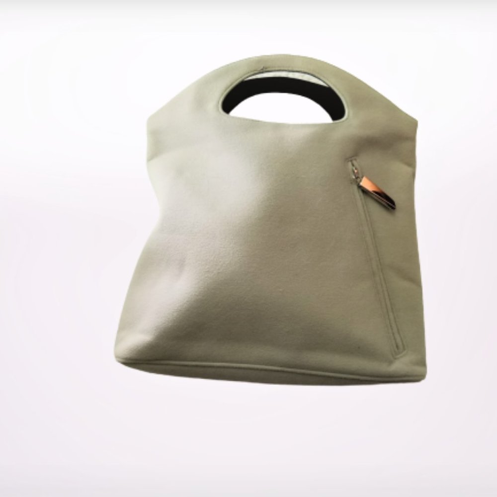 SALVATORE FERRAGAMO light grey felt purse / handbag